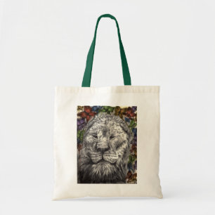 Wind Beneath My Wings Lion Butterflies Animal Art Tote Bag