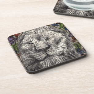 Wind Beneath My Wings Lion Butterflies Nature Art Coaster
