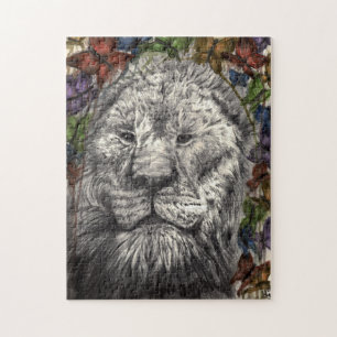 Wind Beneath My Wings Lion Butterflies Wildlife Jigsaw Puzzle