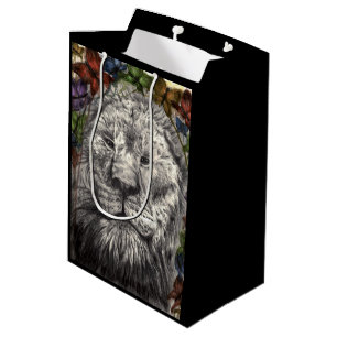 Wind Beneath My Wings Lion Butterfly Wildlife Art Medium Gift Bag