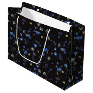 Wind Blown Floral Pattern Large Gift Bag