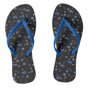 Wind Blown Floral Pattern Thongs