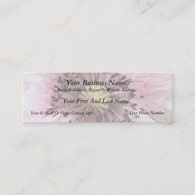 Wind Blown Poppy Mini Business Card (Front)