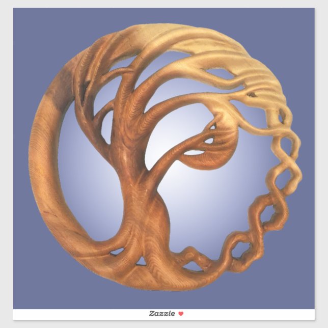 Wind Blown Tree & Crescent Moon Wood Carving (Sheet)