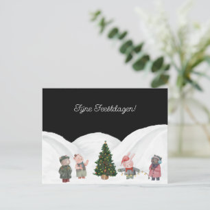 Wind card (10.8cm x 14.2cm) - Happy holidays