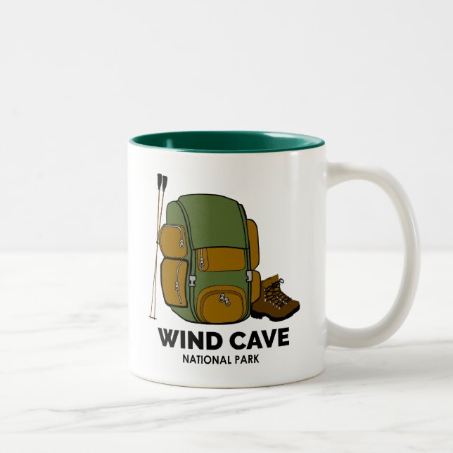 Wind Cave National Park Backpack Two-Tone Coffee Mug (Right)