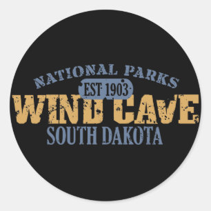 Wind Cave National Park Classic Round Sticker