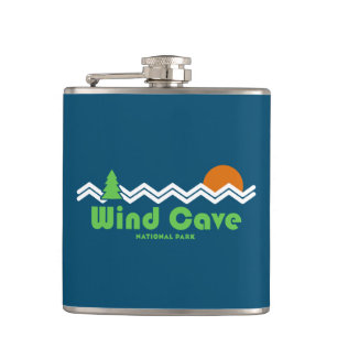 Wind Cave National Park Retro Hip Flask