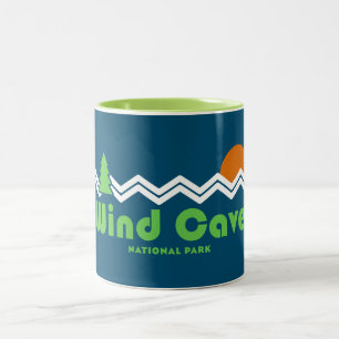 Wind Cave National Park Retro Two-Tone Coffee Mug