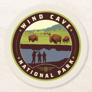 Wind Cave National Park Round Paper Coaster