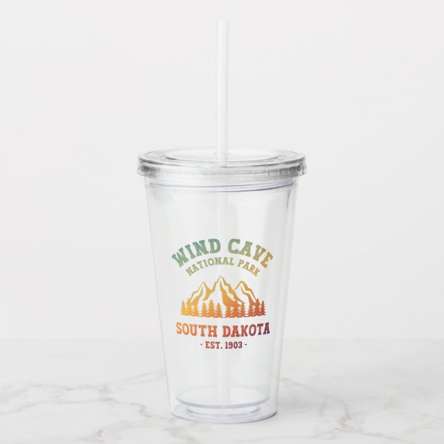 Wind Cave National Park South Dakota Acrylic Tumbler (Front)