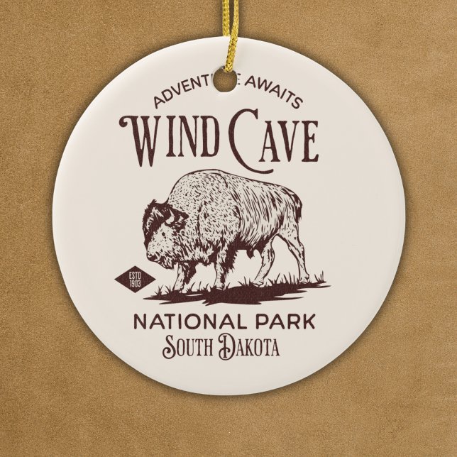 Wind Cave National Park South Dakota Ceramic Ornament (Creator Uploaded)