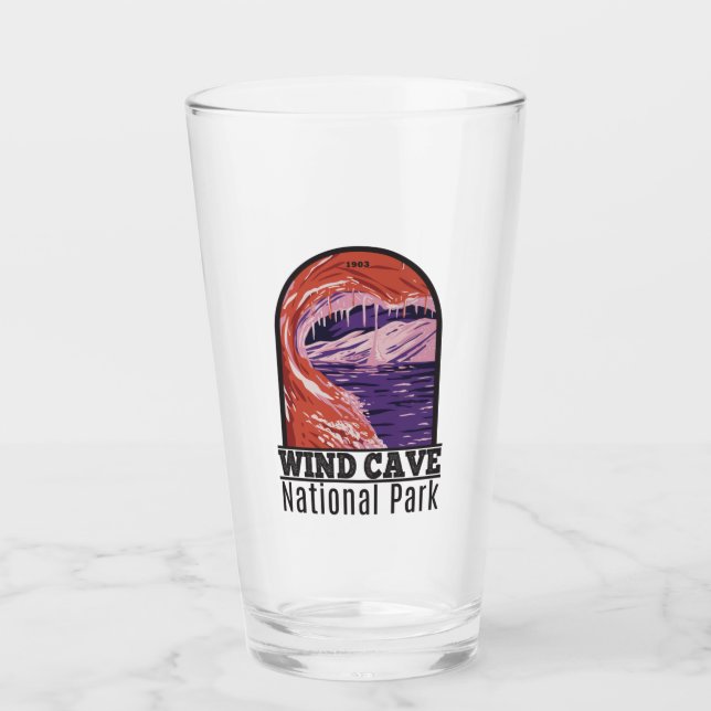 Wind Cave National Park South Dakota Vintage  Glass (Front)