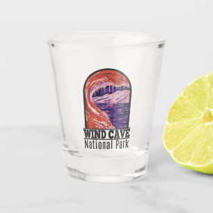 Wind Cave National Park South Dakota Vintage Shot Glass