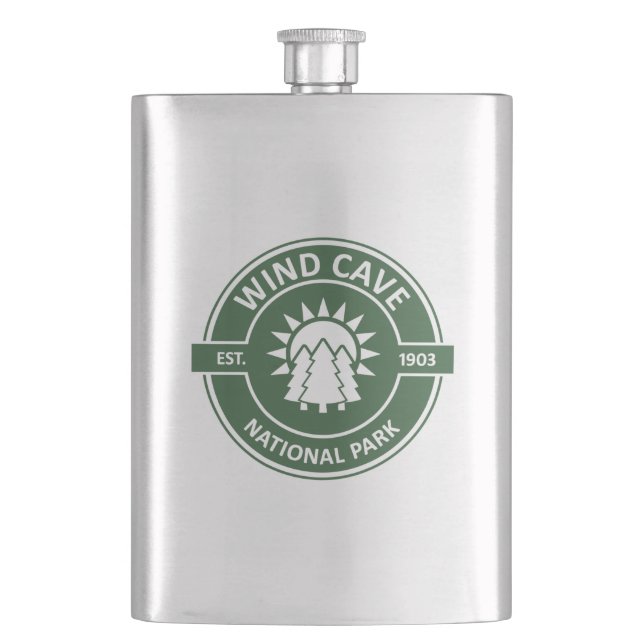 Wind Cave National Park Sun Trees Hip Flask (Front)