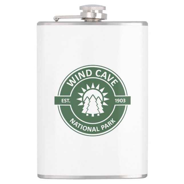 Wind Cave National Park Sun Trees Hip Flask (Front)