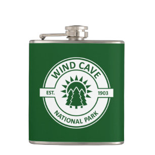 Wind Cave National Park Sun Trees Hip Flask