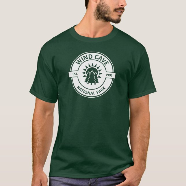 Wind Cave National Park Sun Trees T-Shirt (Front)