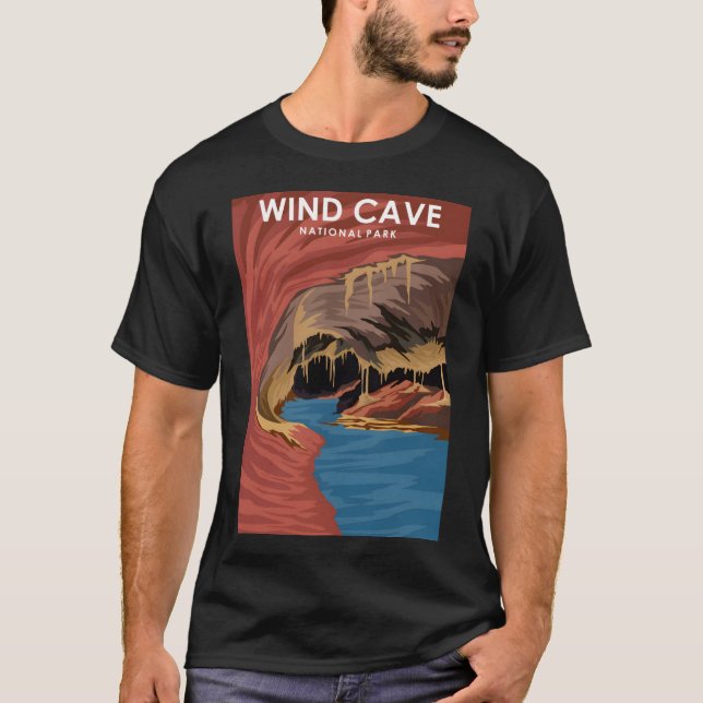 Wind Cave National Park Travel Poster  T-Shirt (Front)