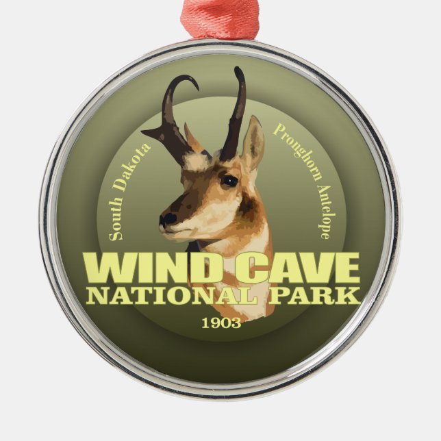 Wind Cave NP (Pronghorn) WT Metal Ornament (Front)