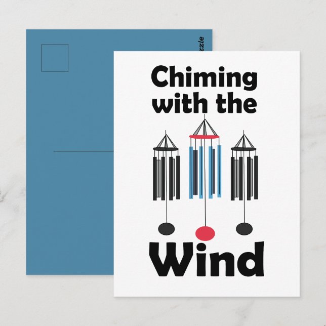 Wind Chimes Design Chiming with the Wind  Postcard (Front/Back)