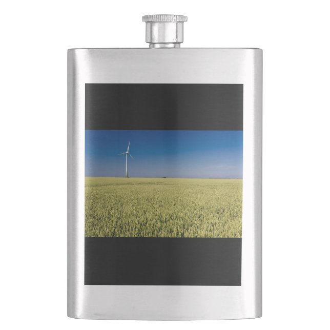 Wind Energy Hip Flask (Front)