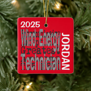 Wind Energy Technician Extraordinaire CUSTOM Ceramic Ornament