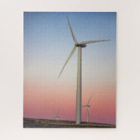 Wind Farm Wind Energy at Dusk Jigsaw Puzzle