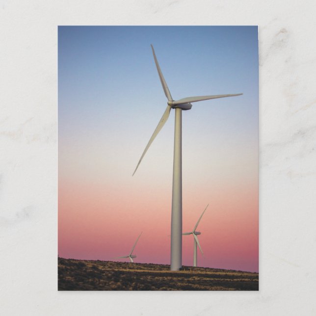 Wind Farm Wind Energy at Dusk Postcard (Front)