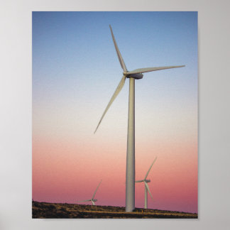 Wind Farm Wind Energy at Dusk Poster