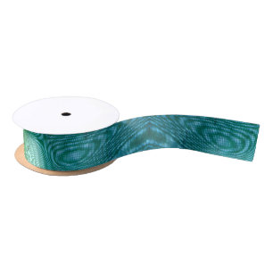 Wind in Blue and Green Satin Ribbon