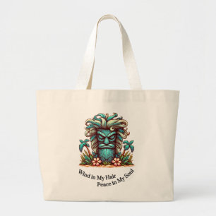 Wind in My Hair, Peace in My Soul Large Tote Bag