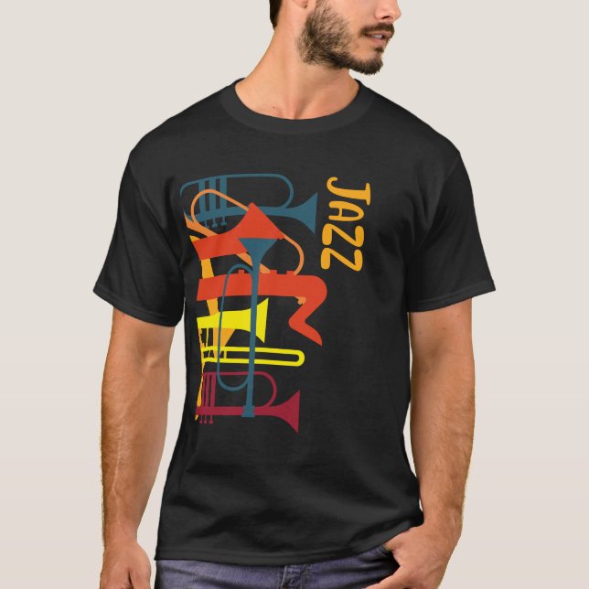 Wind Instrument Jazz Musician Trumpet Music Lover T-Shirt (Front)