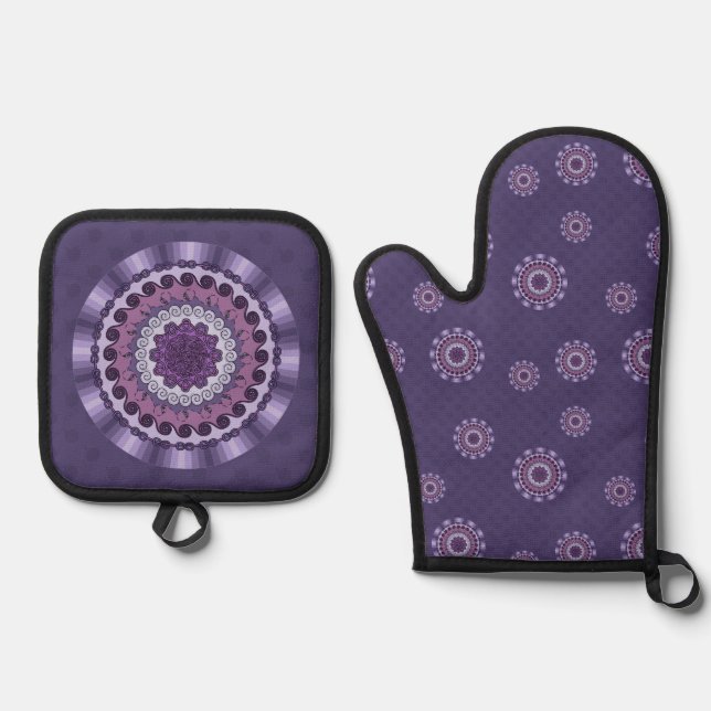 Wind Mandala Oven Mitt & Pot Holder Set (Front)