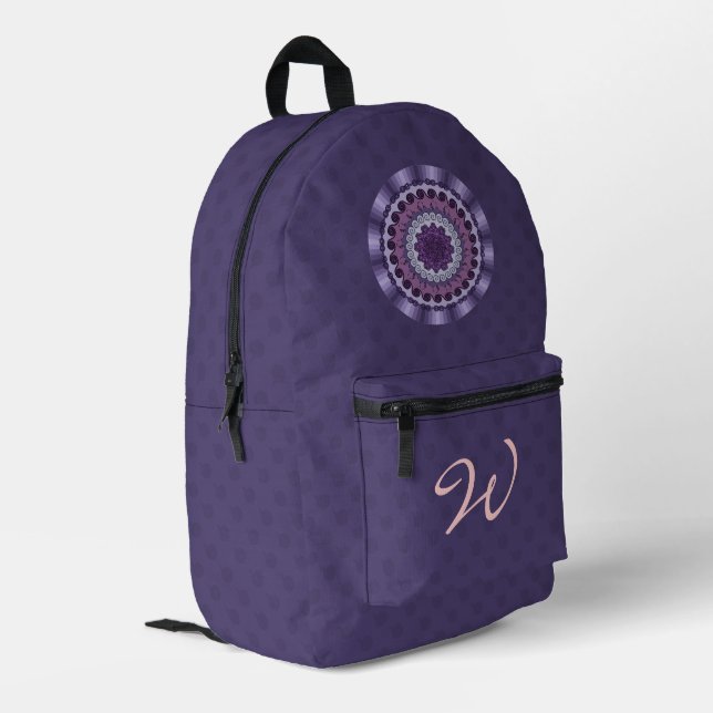 Wind Mandala Printed Backpack (Back Corner Left)