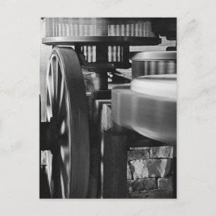 Wind Mill Gears in black and white Postcard