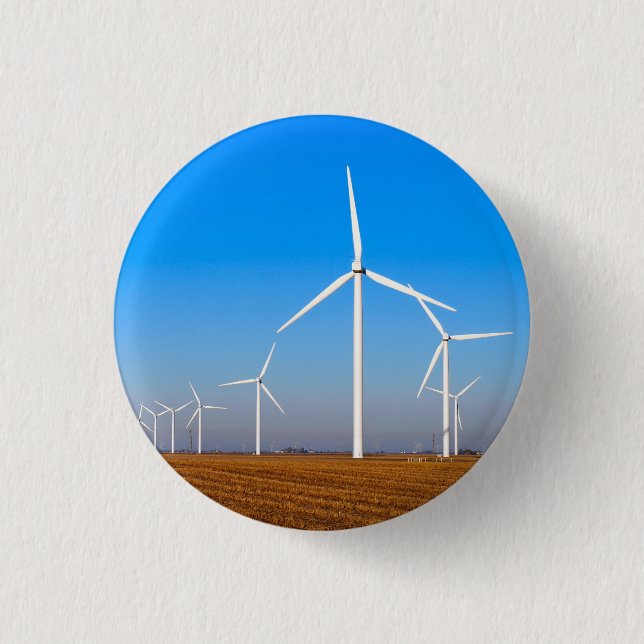 Wind Mill Landscape 3 Cm Round Badge (Front)