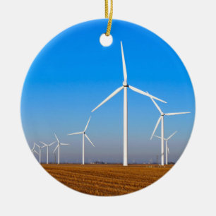 Wind Mill Landscape Ceramic Ornament