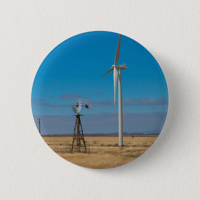 Wind Mill Turbine 6 Cm Round Badge (Front)