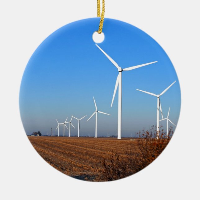 Wind mills.JPG Ceramic Tree Decoration (Front)