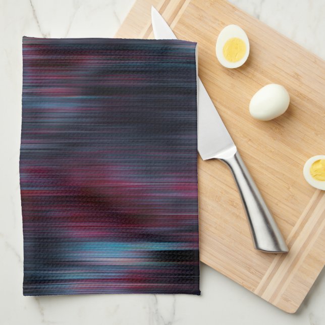 Wind or rain effect, on wine colour tea towel (Quarter Fold)