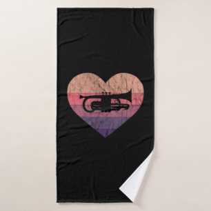 Wind Player Loves Cornet And Flugelhorn Bath Towel
