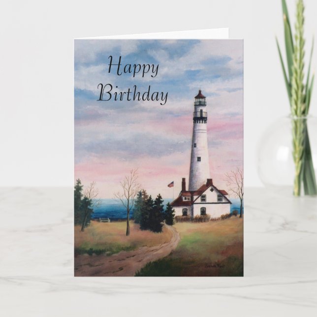 Wind Point Light Birthday Card (Front)