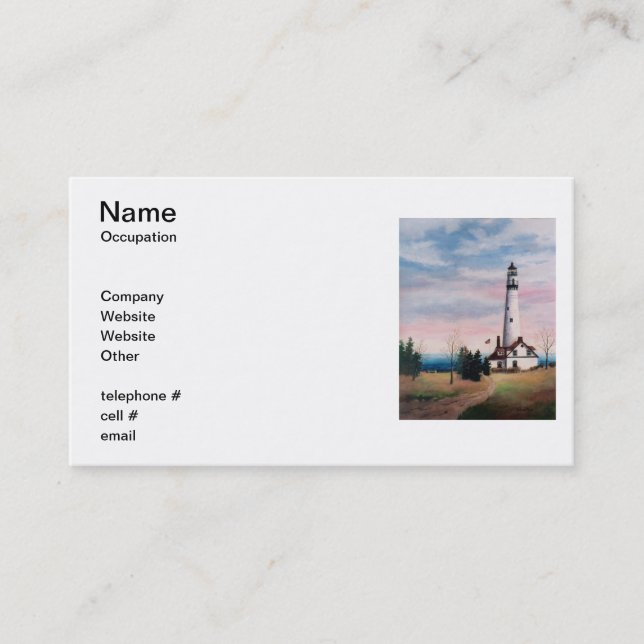Wind Point Lighthouse Business Cards (Front)