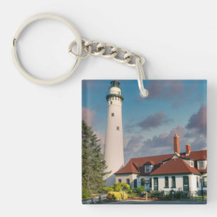 Wind Point Lighthouse on Lake Michigan  Key Ring