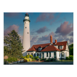 Wind Point Lighthouse on Lake Michigan Poster