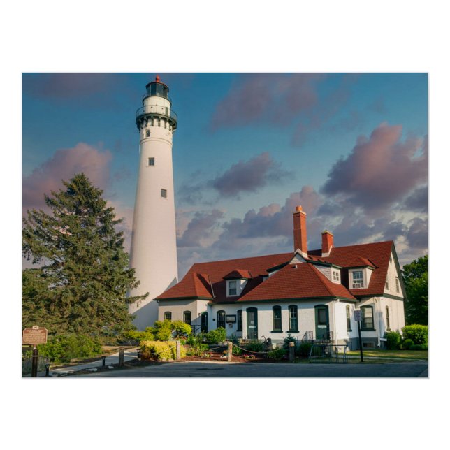Wind Point Lighthouse on Lake Michigan  Poster (Front)