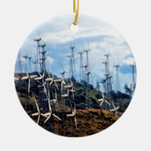 Wind Power 3  Mojave Tehachapi Wind Farm Ceramic Tree Decoration