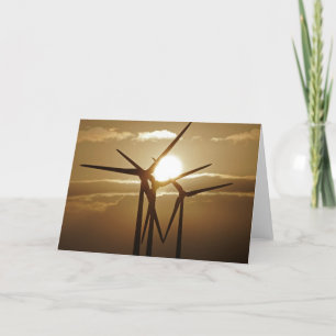 Wind Power and sunset Card