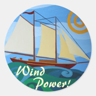 Wind Power Classic Round Sticker
